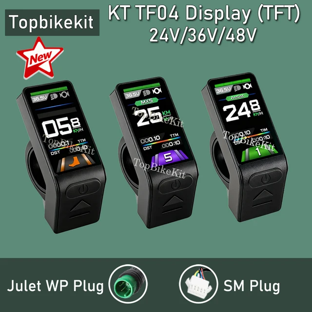 25New TFT KT TF04 affichage LCD coloré compteur 24 V/36 V/48 V KT LCD Mini écran d'affichage pour contrôleur ebike KT 1