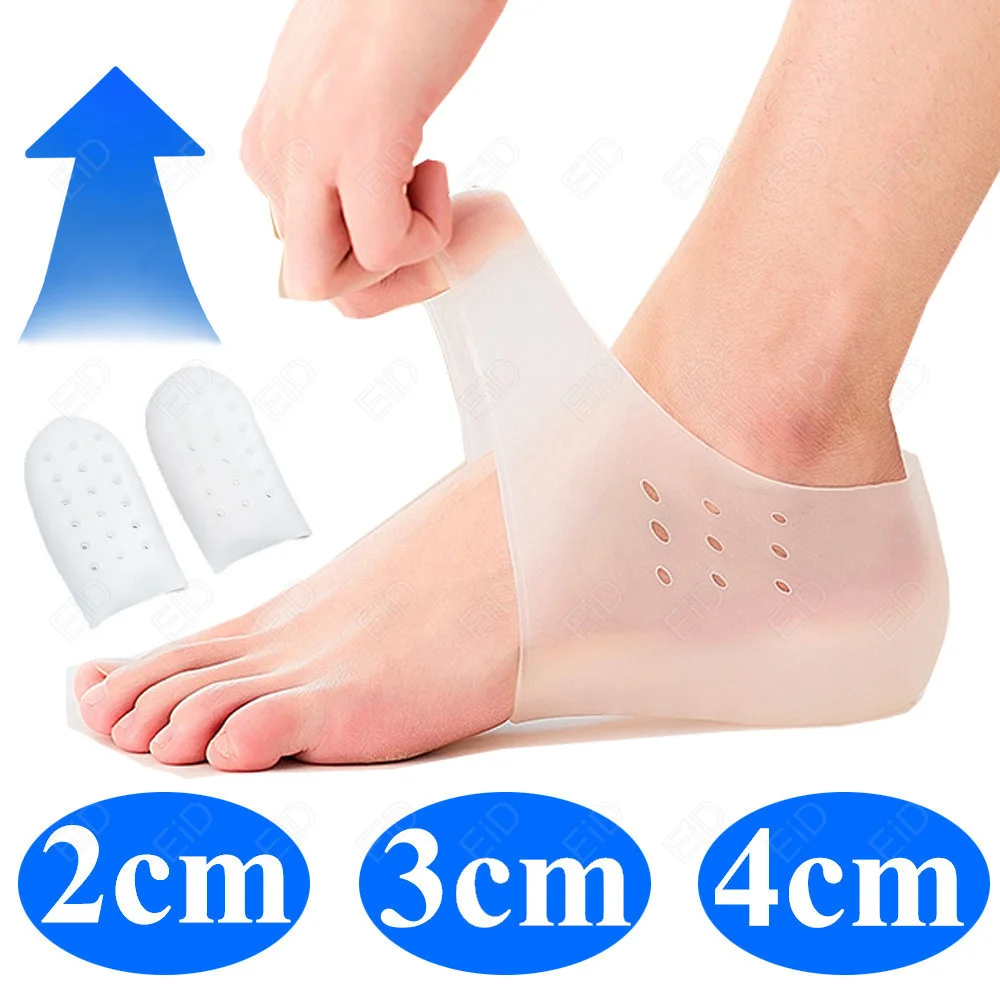 EiD 2 cm 3 cm 4 cm Silikon Unsichtbare Höhe Erhöhen Einlegesohle Höhe Lift Größere 2in1 Weiche Socke Schuhe pad für Männer Frauen Dropshipping – Detail 16