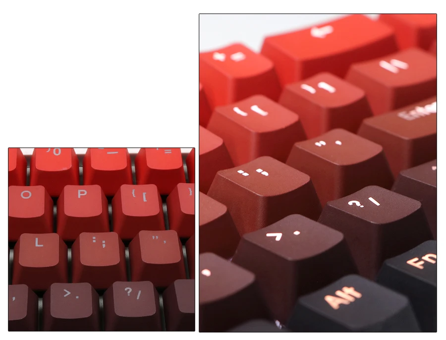 boa sorte cor vermelha backlit gradiente transparente keycaps oem perfil pbt topo lado letras keycap