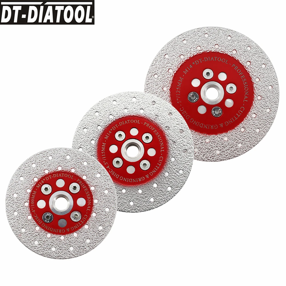 DT-DIATOOL Premium Quality Double Sided Diamond Cutting Disc Grinding Wheel M14 Thread Saw Blades for Marble Granite Hole Saw dt diatool 1pc 5 8 11 thread dia10mm welded solid segments diamond drilling core bits wet for granite marble drill bits hole saw