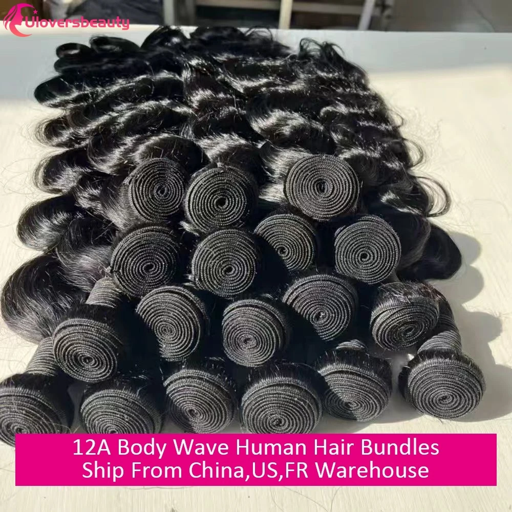 Body Wave Human Hair Bundles And Weaves 24 30 40 Inch Body Wave Bundles Brazilian Natural Black 12A Raw Hair Bundles For Women 1