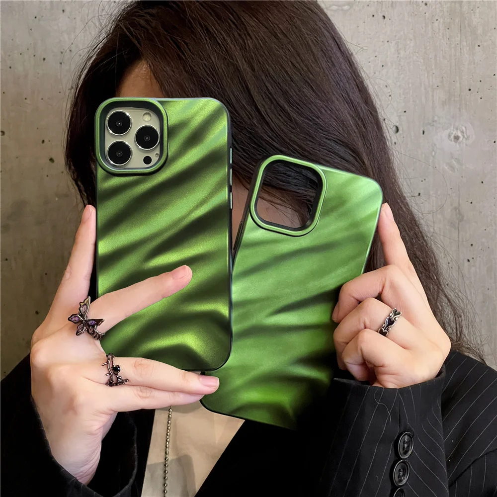 Custodia Verde Laser Di Moda Di Lusso Per Iphone 14 Pro Max 13 12 11 14 Plus Custodia Antiurto Per Paraurti In Silicone Morbido Senior Carino