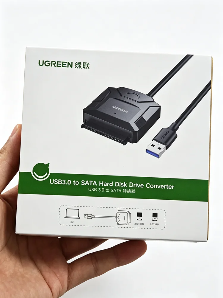 UGREEN SATA-USB 3.0 어댑터 케이블 UASP 지원 SATA III 컨버터 (2.5/3.5인치 SSD HDD 하드 드라이브 디스크용)