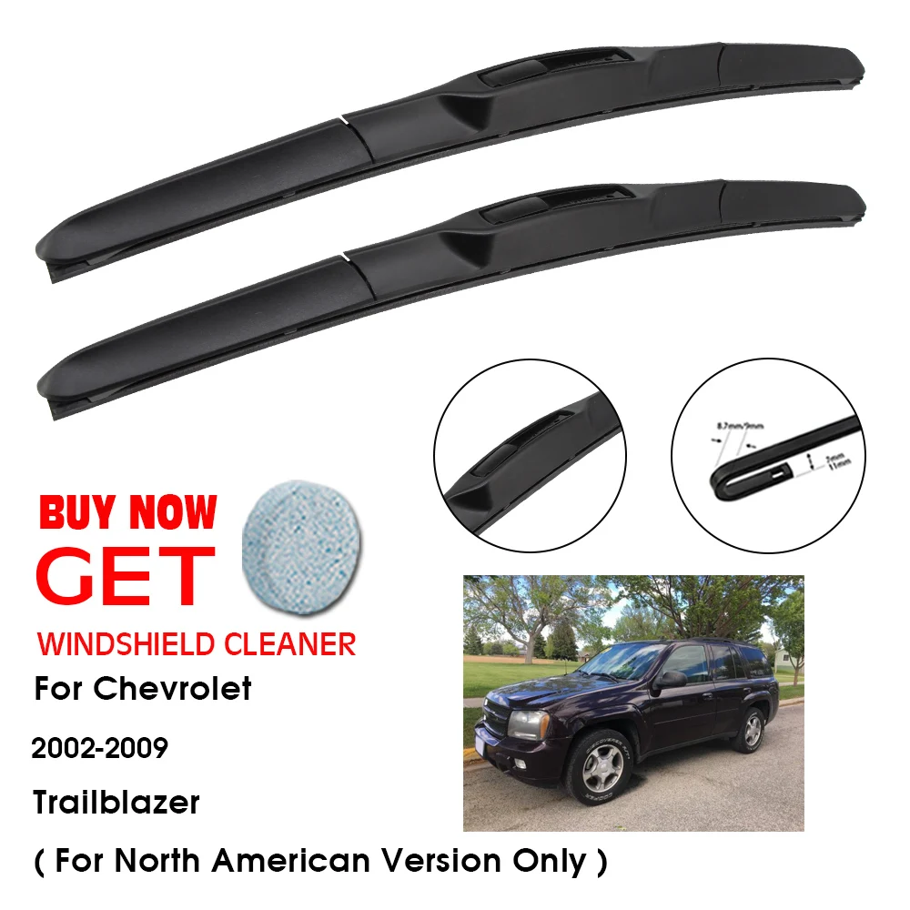 

Car Wiper Blade For Chevrolet Trailblazer 22"+22" 2002-2009 Front Window Washer Windscreen Windshield Wipers Blades Accessories