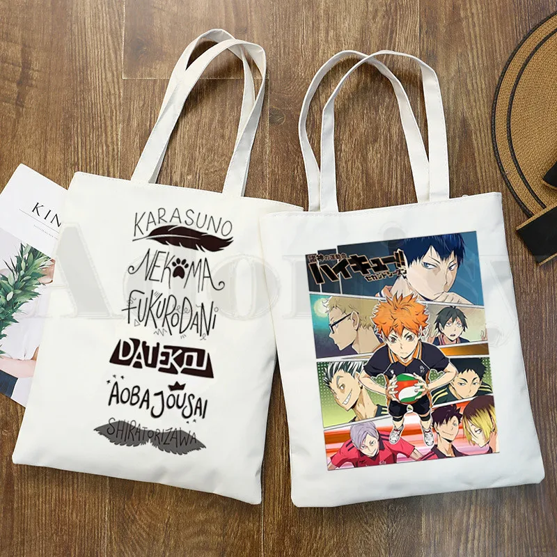 

Haikyuu Haikyu манга Nishinoya Yuu Oikawa Tooru сумка для покупок с графическим мультяшным принтом модная повседневная сумка для девочек