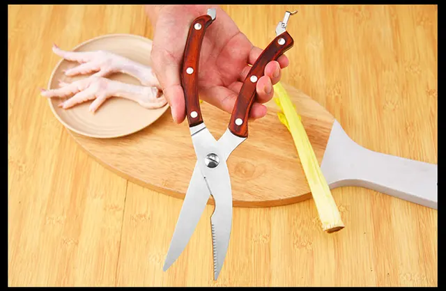 SimCoker Poultry Shears, Heavy Duty Kitchen Shears With Anti-Slip Handle &  Safety Lock, Poultry Scissors for Meat, Chicken, Bone, Poultry, Spring