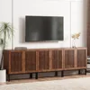 TV Stand for 95 inch, 3 in 1 Entertainment Center TV Console with Storage Cabinets and Metal Base, TVs Stands 1