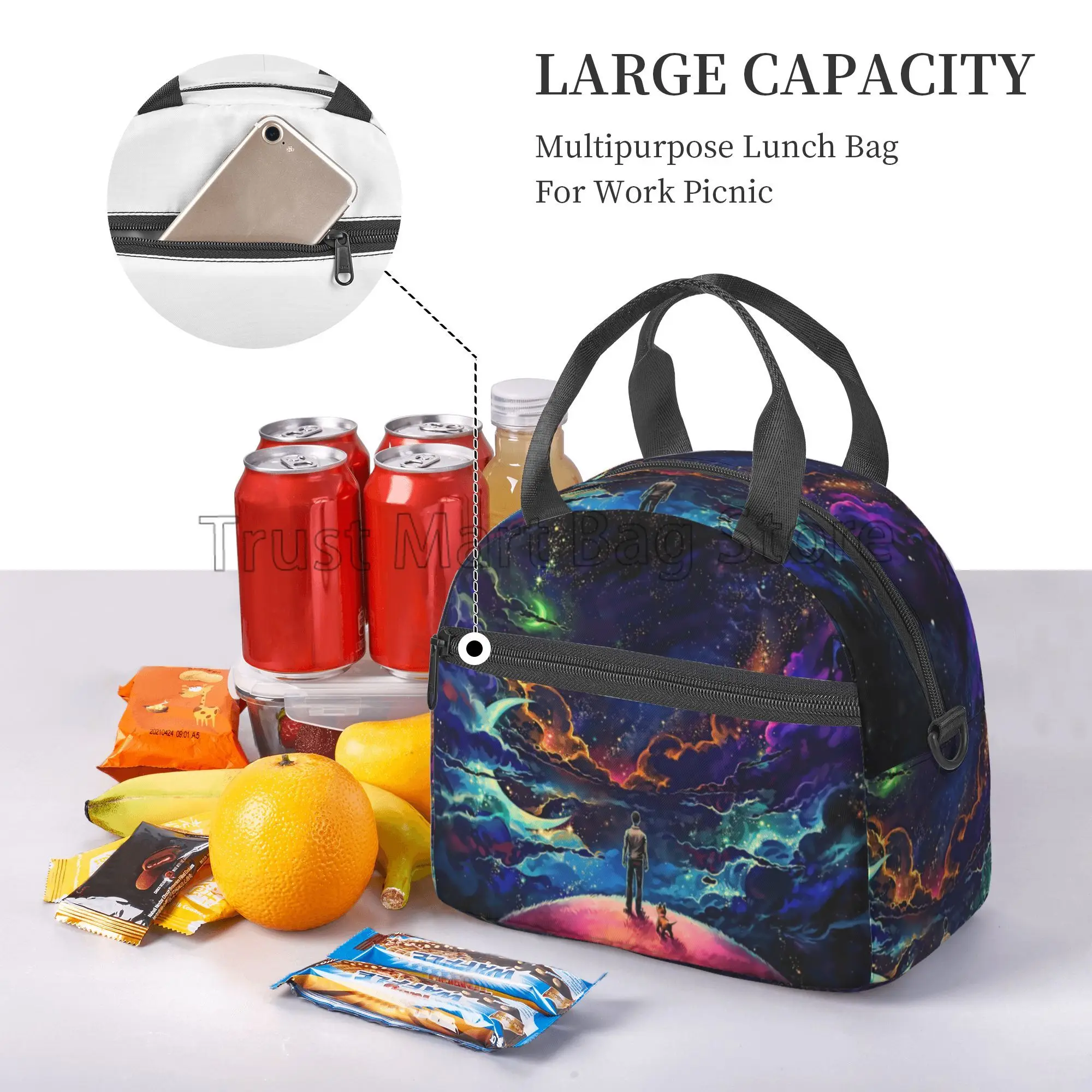 Universe Fantasy Space Sci Fi Art Lunch Bags for Men Women Boys Girls  Reusable Thermal Insulated Lunch Box with Adjustable Strap - AliExpress