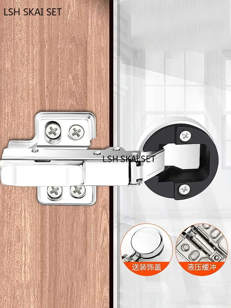 Door Hinges 2pcs Glass Door Hydraulic Soft Closing Concealed Hinge Furniture Hardware Damper Hinge Screw