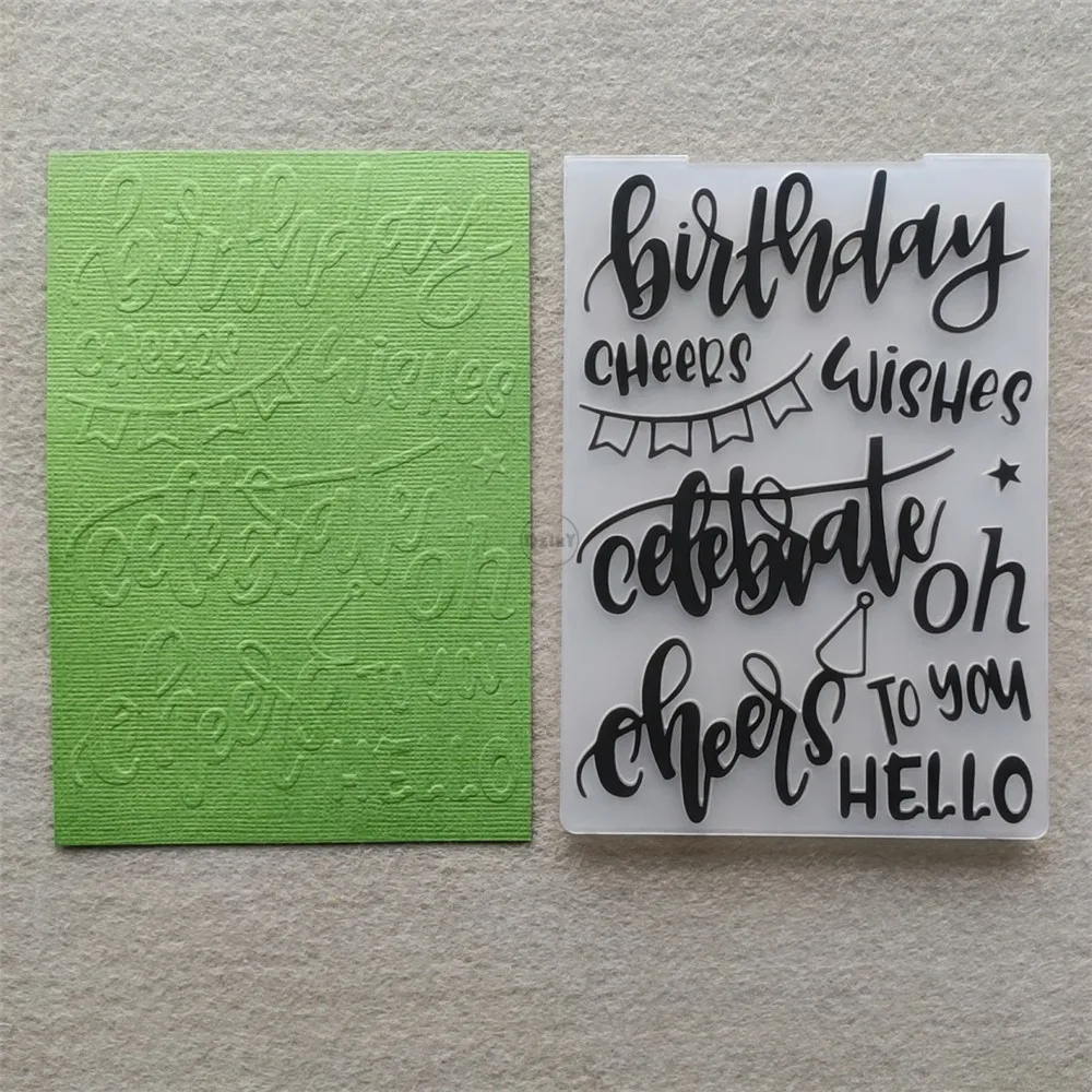 Stencil Per Goffratura Foglie In Plastica Trasparente - 10,5x14,5 Cm - Per Scrapbooking E Biglietti