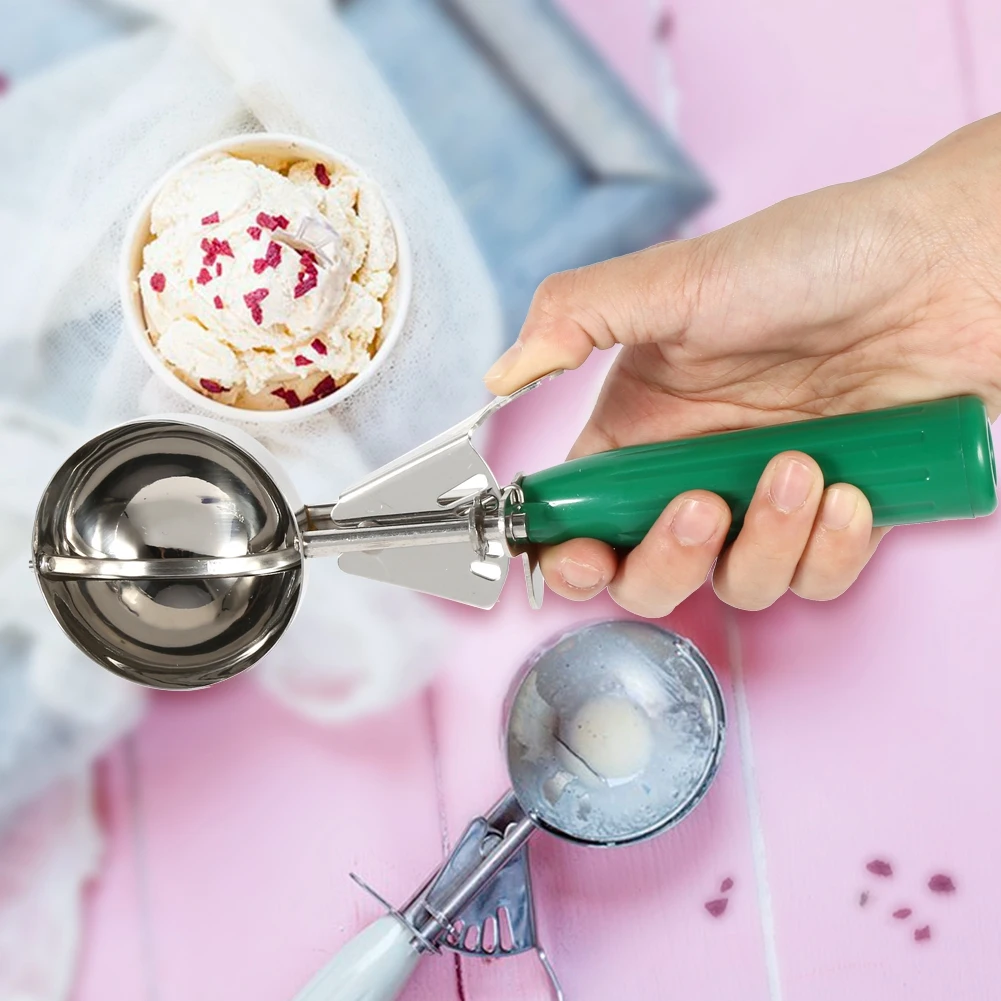 Practical Stainless Steel Fruit Ice Cream Scoop Spoon with Plastic Handle Kitchen Tool Hot Stainless Steel Ice Cream Scoop kitchen scoop