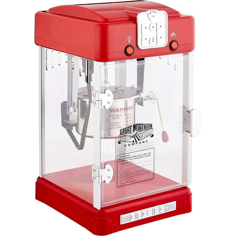 Popcorn Machine-2.5oz Popper with Stainless-Steel Kettle, Serving Tray, Warming Light and Accessories by Great Northern