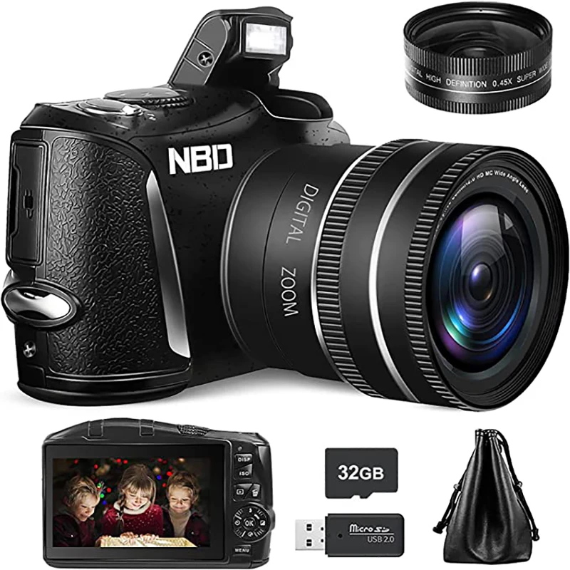 NBD Digital Camera 4K 48MP Vlogging Camera for  with WiFi and  Webcam,16x Digital Zoom Video Camera with Wide-Angle & Macro Lens