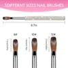 1pc Size#8-#18 Diamond Nail Kolinsky Brush,Acrylic Powder Nail Brush 3