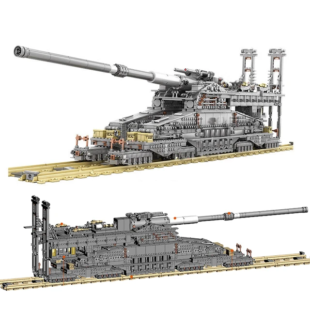 3846pcs Wwii Germany Heavy Artillery Schwerer Gustav Train Gun Military  Model Building Block Educational Bricks Toy - Blocks - AliExpress