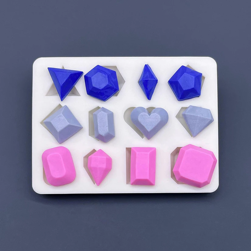 Edelstein Diamant Silikon Kuchen Backform Sugarcraft Schokolade Cupcake Harz Werkzeuge Fondant Dekorieren Werkzeuge – Detail 4