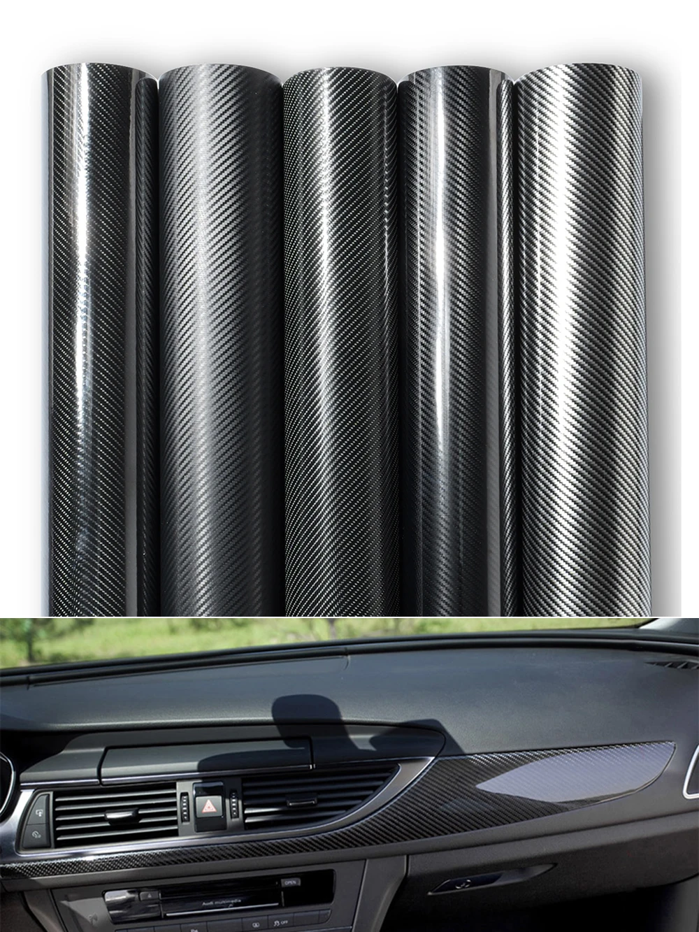 2D 3D 4D 5D 6D Carbon Fiber Vinyl Wrap Film Waterproof Car Stickers Console Computer Laptop Skin Auto Motorcycle Accessories