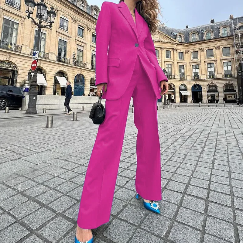 2023 Spring New Female Casual Trousers Two Piece Set Elegant Women Pants  Suit Lady Office Outfits Fashion Blazer Single Button - AliExpress