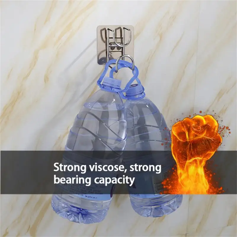 1Pcs Punch-Free Sticky Bathroom Kitchen Traceless Washbasin Save Space Organizer Wall Mount Hook Holder Adhesive Storage Rack