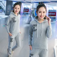 Thickened Fleece Casual Sportswear Set Long Sleeve Hoodie Large Size Two-Piece Set for Students Street Style Comfortable Swea...