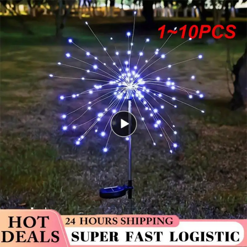 

1~10PCS New Solar LED Firework Fairy Lights Outdoor IP65 Waterproof Garden Decoration Lawn Pathway Solar Lamp Garden Light