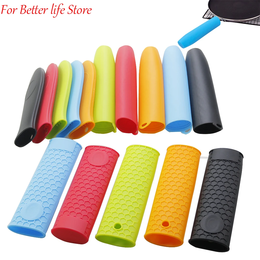 1PCS Silicone Pot Handle Cover Insulation Cover Kitchen Tools Silicone Insulation Pot Handle Cover Anti Slip Pot Handle Cover