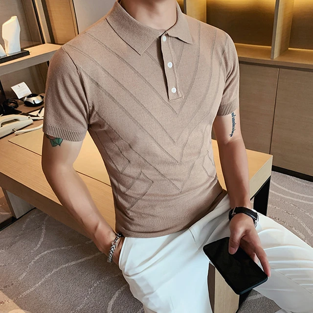 2023 yeni stil yaz eğlence erkekler kısa kollu POLO gömlekler/erkek Slim  Fit moda iş POLO gömlekler artı boyutu S-4XL - AliExpress