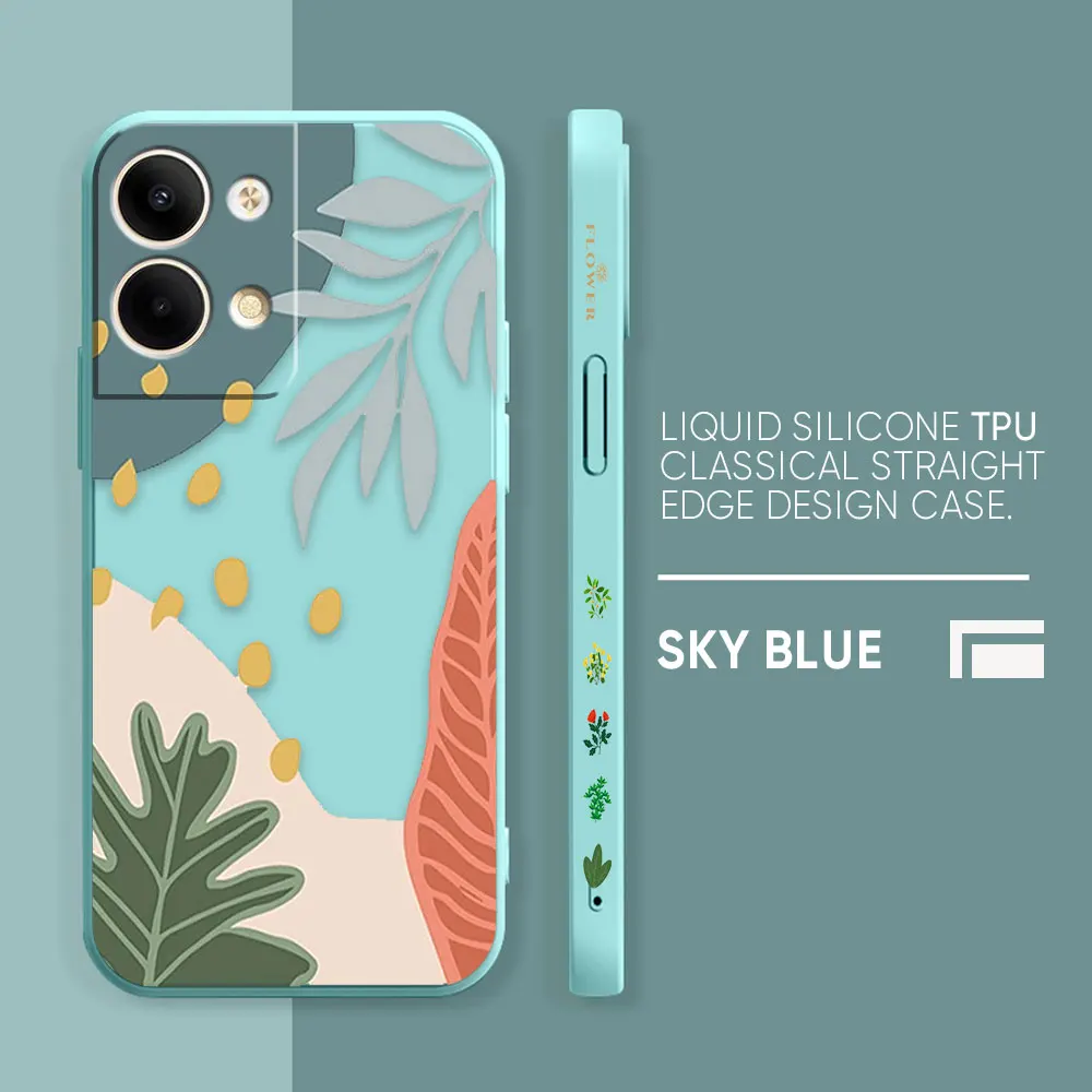 thumbnail image 1 of Case For OPPO RENO 8 7 9 6 7SE 5 4 4SE 4 3 4G 5G PRO PLUS Colour Simple Liquid Silicone Case Plants Leaf Art, 1 of 5