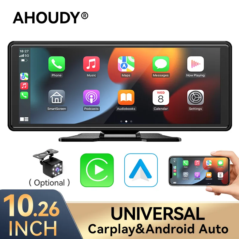 AHOUDY 10.26 Inch Wireless Carplay Android Auto Multimedia Car