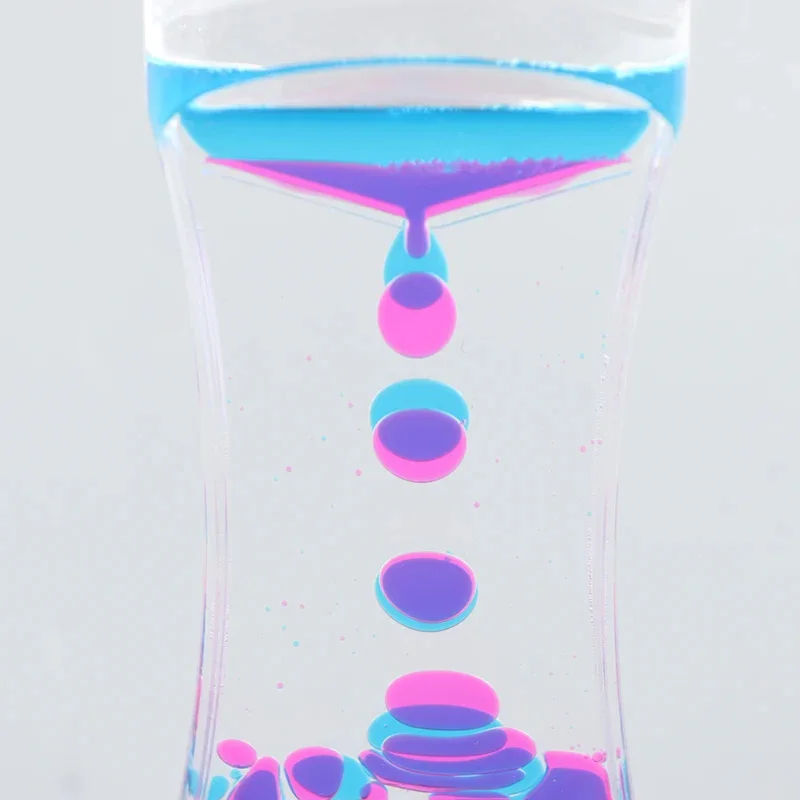 Liquid Hourglass Timer Colored Hourglass Double Colors Acrylic Floating Drop Oil Hourglasses Motion Bubbler Timer Anxiety Stress Relief Gifts