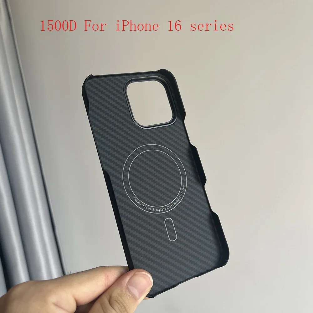 for Magnetic magsafe for iPhone 16pro max carbon fiber case lens protection aramid fiber cover for iPhone 16 pro/16 carbon fiber 2