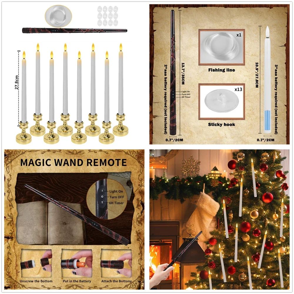 Flameless Window Candles with Removable Holder & Timer Remote  Battery Operated LED Flickering Light for Christmas Decoration