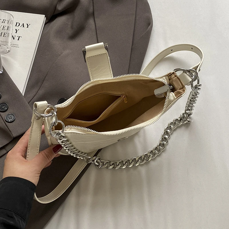 Mode unregelmäßige Achsel Tasche trend ige Hobo Handtasche Designer Tasche solide Pu Leder Umhängetaschen Luxusmarke Sack ein Haupt – Detail 18