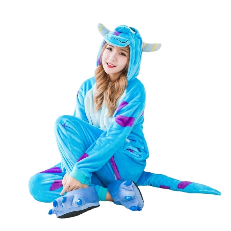 Kigurumi Blue Monster University Sulley Sullivan Onesies Pajamas Cartoon Costume Cosplay Pyjamas Party Dress Pijamas cosplay costumes kigurumi pajamas