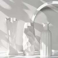 White Art Ceramic Flower Vase decoration home decor accessories for living room Nordic Classic Dining Room Porcelain tall Vases 1