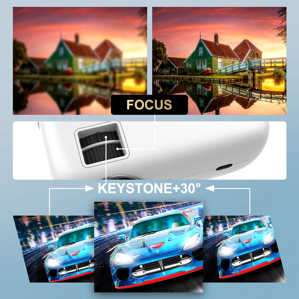 PROGAGA PG500 Full HD 1080P Mini Portable Projector 200 Inch 6000 Lumens Wifi Support 2K 4K Home Theater PG500 Projector Beamer