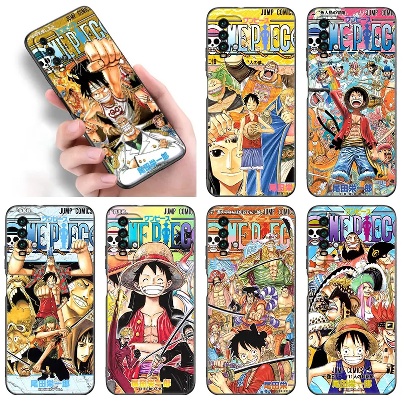 Anime One Piece Poster Custodia Per Telefono Nera Per Funda Xiaomi Redmi Note 12 11 11S 11T 10 10T 5G 10S 9S 9 8T Pro 11A A1 Plus Cover