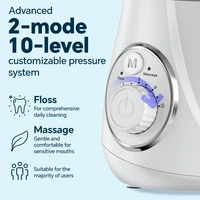 Hydropulseur électrique, irrigateur buccal, nettoyeur dentaire étanche 600 ml avec 10 niveaux et 5 embouts pour le nettoyage des dents 2