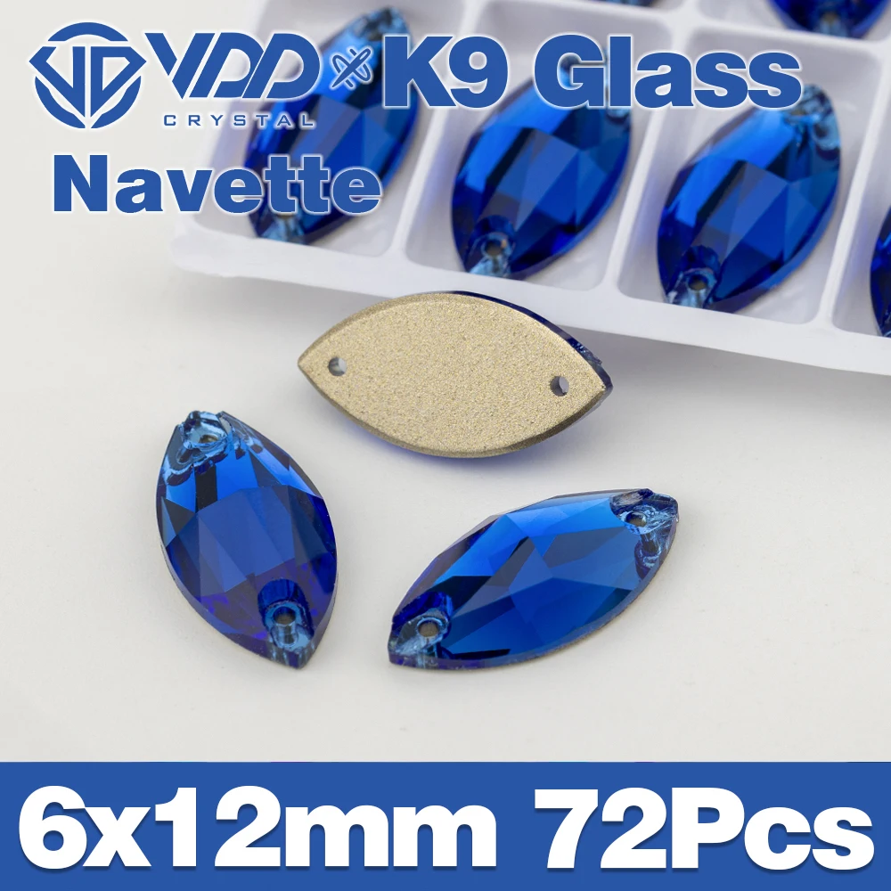 VDD S118 Saphir-Fase, hochwertiges K9-Glas, zum Aufnähen, Strasssteine, Kristallnähen, flache Rückseite, Steine für Kleidung, Hochzeitskleid – Detail 20