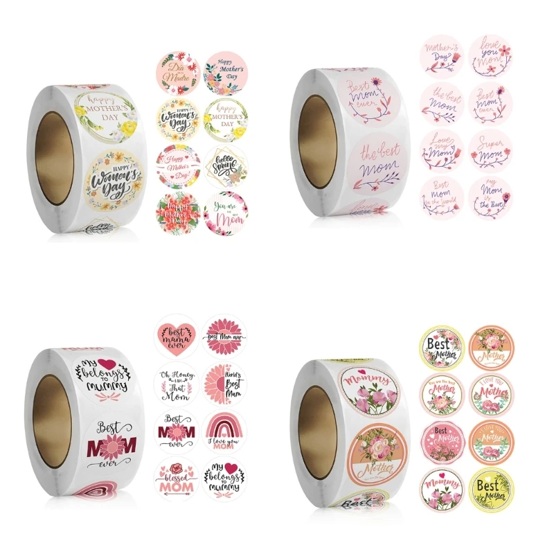 

5 Rolls Happy Mother Day Stickers for Mother Day Gift Wrap Mothers Day Gift Stickers Self-Adhesive Labels Stickers K92A