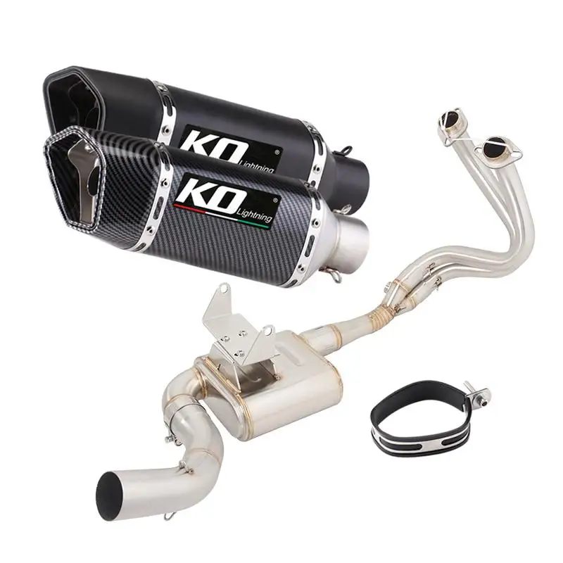 Motorcycle Exhaust Pipe Escape Box Front Link Pipe Muffler Header Tube Stainless Steel DB Killer For Kawasaki Ninja Z650 17-23