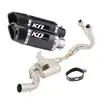 Motorcycle Exhaust Pipe Escape Box Front Link Pipe Muffler Header Tube Stainless Steel DB Killer For Kawasaki Ninja Z650 17-23
