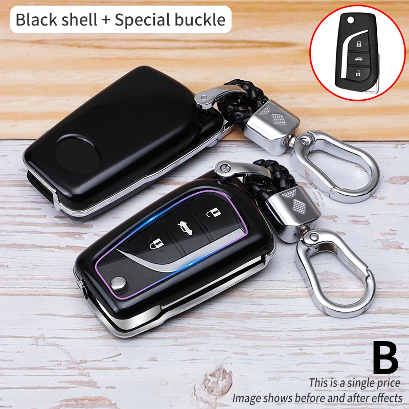 Custodia per chiave auto completa in ABS in fibra di carbonio per Toyota Yaris Auris Corolla Reiz Avensis Verso Aygo Rav4 Scion TC IM 2020 21 - Sae14fb06c3864176940ddb0fa4c052f3e
