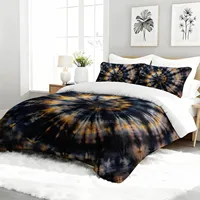 3PC TieDye Spiral Comforter Set Modern Duvet Bedding with 2 Pillowcases Vortex Pattern for Bedroom Guest Room Decor 5