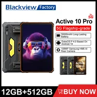 Blackview Active 10 Pro 5G Rugged Tablets 11" FHD+ Display 12GB 256G/512GB Android 14 30000mAh Battery 108MP Camera MTK 7300 1