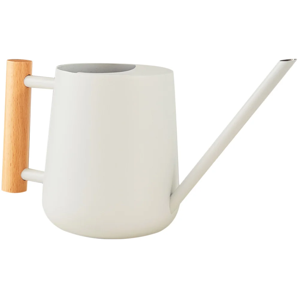 

Long Spout Watering Can Wooden Handle Flowers Watering Can Watering Pot for Balcony Plants(900ml)
