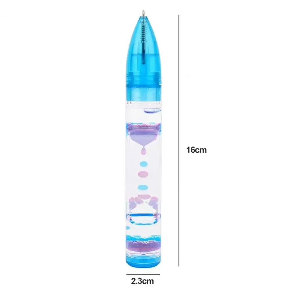 Motion-Bubble Pen Hourglass Stress Relief Ballpoint Pen Colorful Liquid Motion-Bubbler Fidget Desk Toys School Supplies sand timer liquid hourglass timer colored hourglass