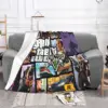 GTA Grand Theft Auto Blanket Warm Fleece Soft Flannel Video Game Throw Blankets for Bedroom Sofa Home Spring 2