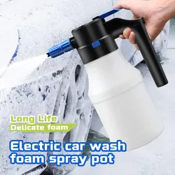 1.5L Electric Car Wash Foam Sprayer Can USB Rechargeable Foaming Pump Watering Can Car Wash Electric Water Gun Foam Pump Sprayer