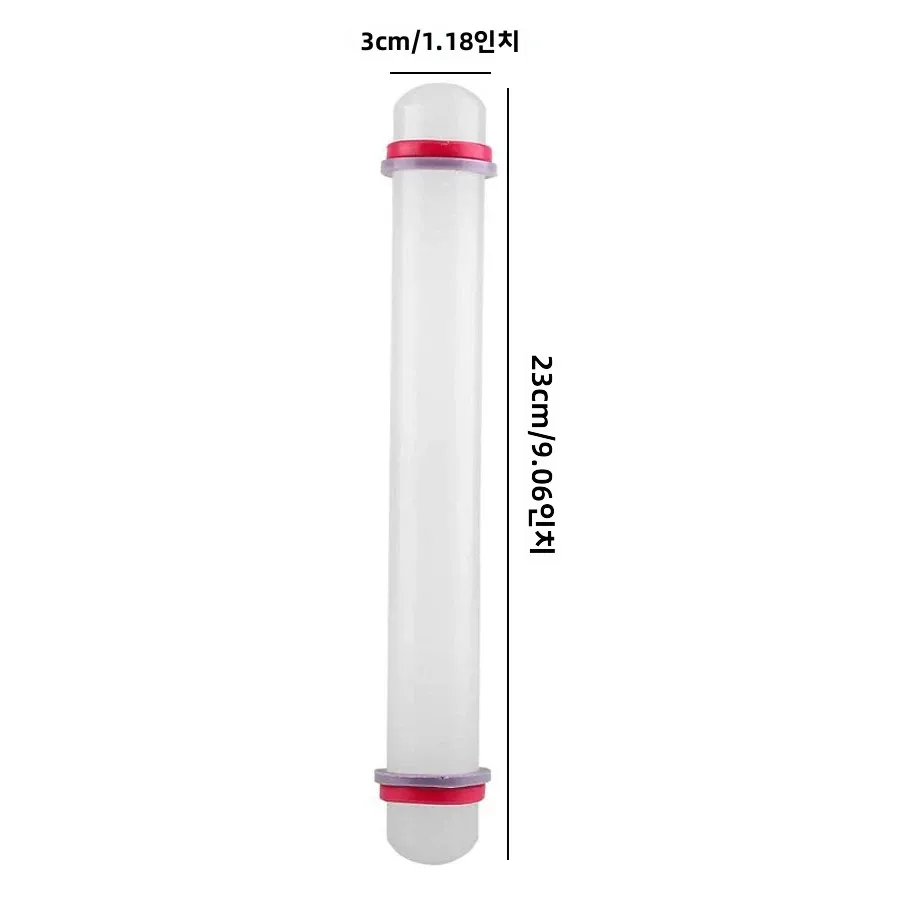 23cm 논스틱 글라이드 폰던트 롤러 실리콘 롤링 핀 케이크 반죽 페이스트리 베이킹 도구